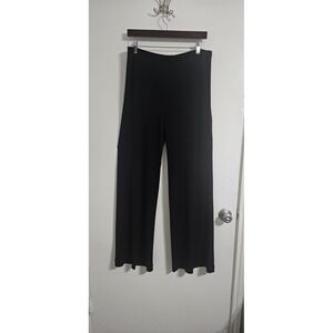 Karen Kane Pull on Black Pants Women Size Large Black Minimalist Wide Leg Career